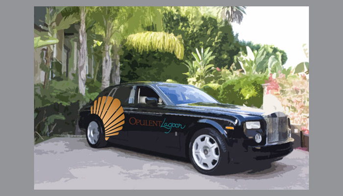 opulent lagoon vehicle wrap